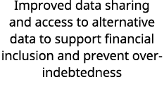 Improved data sharing and access to alternative data to support financial inclusion and prevent over indebtedness 