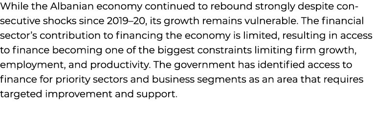 While the Albanian economy continued to rebound strongly despite consecutive shocks since 2019–20, its growth remains...