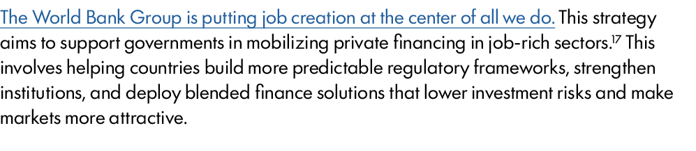 The World Bank Group is putting job creation at the center of all we do. This strategy aims to support governments in...