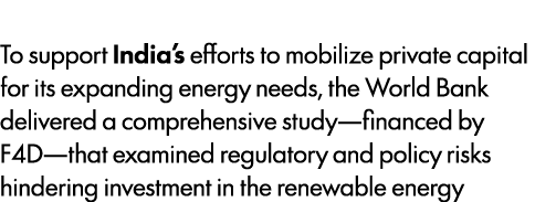 To support India’s efforts to mobilize private capital for its expanding energy needs, the World Bank delivered a co...