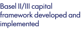 Basel II/III capital framework developed and implemented 