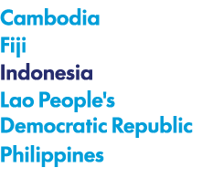 Cambodia Fiji Indonesia Lao People's Democratic Republic Philippines 