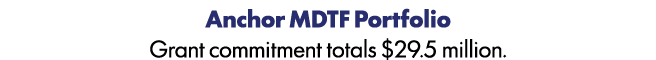 Anchor MDTF Portfolio Grant commitment totals $29.5 million. 