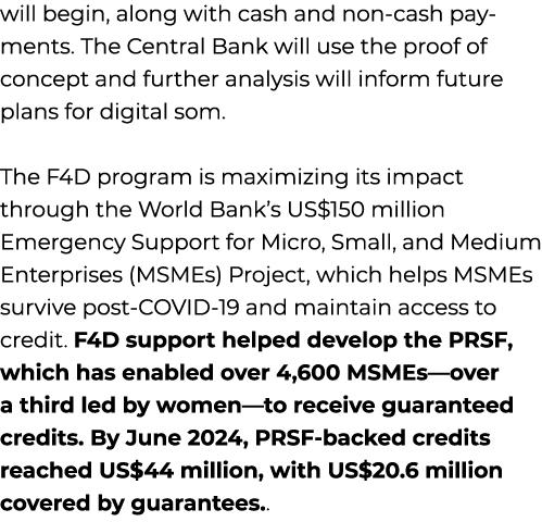 will begin, along with cash and non cash payments. The Central Bank will use the proof of concept and further analysi...