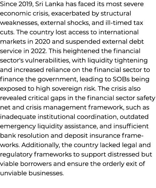 Since 2019, Sri Lanka has faced its most severe economic crisis, exacerbated by structural weaknesses, external shock...