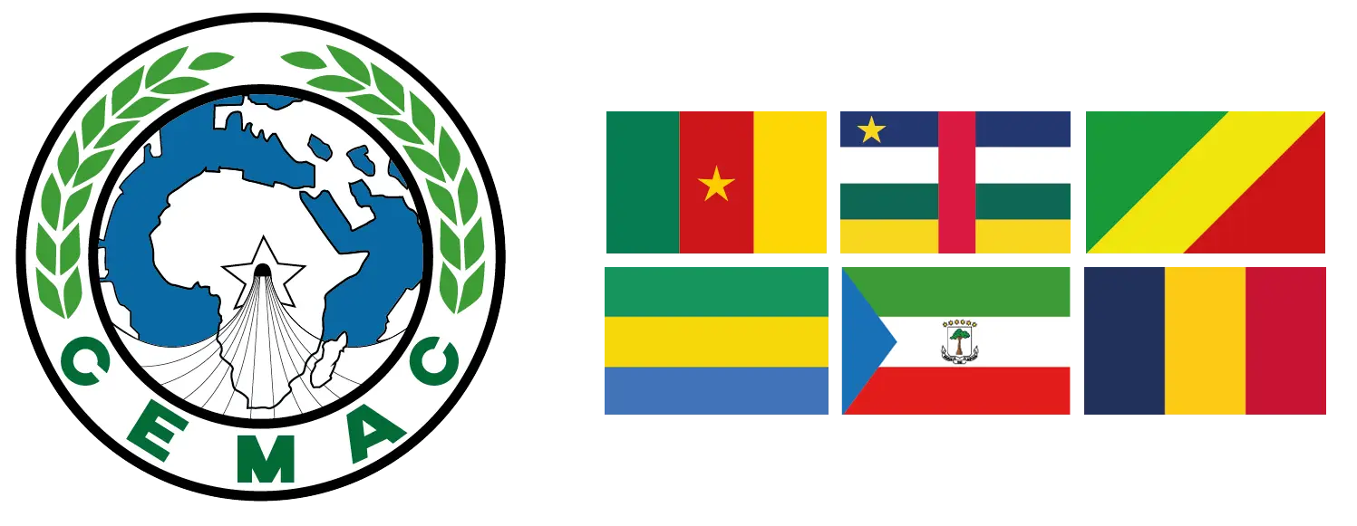 CEMAC Logo and flags